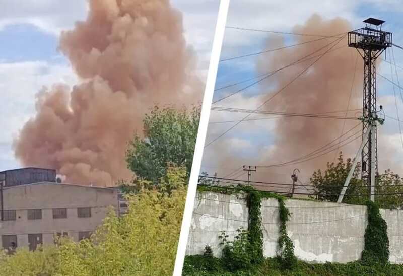 В Челябинске из-за ЧП на предприятии в воздух поднялись столбы оранжевого дыма