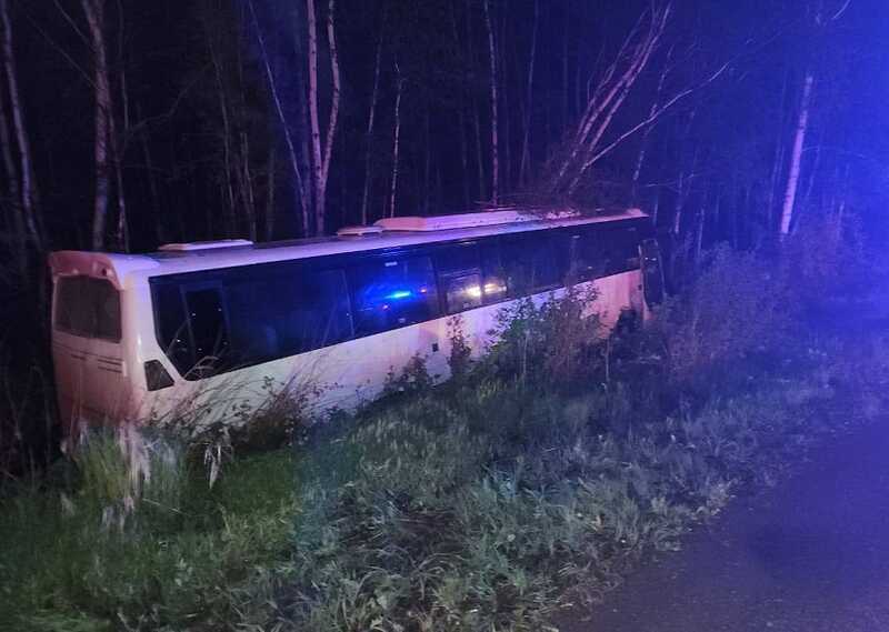 В Амурской области автобус протаранил машину и врезался в дерево